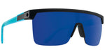 Spy Optic Flynn 5050 - Soft Matte Black Translucent Blue / HD+ Gray Green w/Dark Blue Spectra Mirror